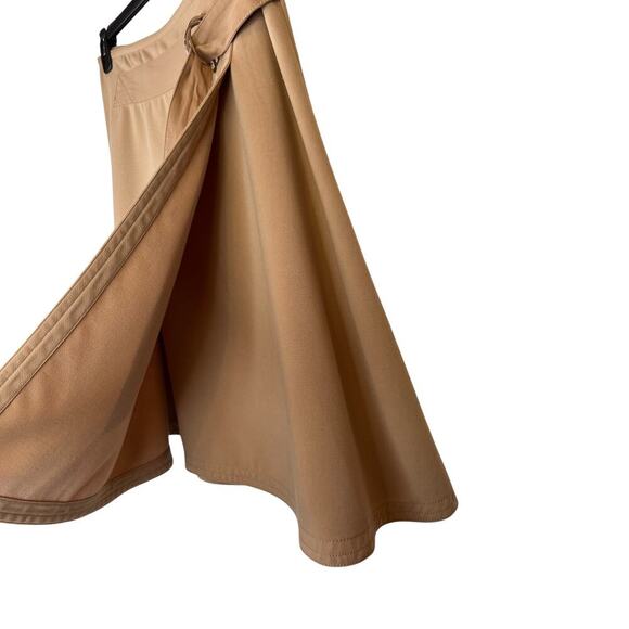 ANN TAYLOR Belted Wrap Midi Skirt in Tan Women's Size 10 - Picture 3 of 10
